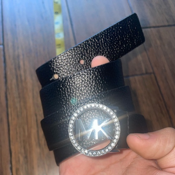 Michael Kors Accessories - MK🖤bling  belt black leather belt Michael Kors belt rhinestone belt